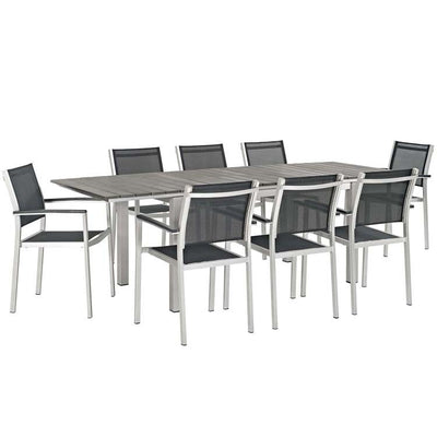 Product Image: EEI-3202-SLV-BLK-SET Outdoor/Patio Furniture/Patio Dining Sets