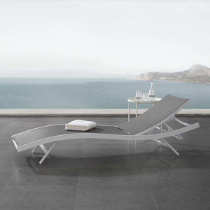 EEI-3300-WHI-GRY Outdoor/Patio Furniture/Outdoor Chaise Lounges
