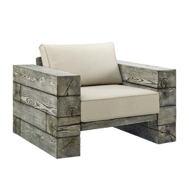 Manteo Rustic Coastal Outdoor Patio Lounge Armchair