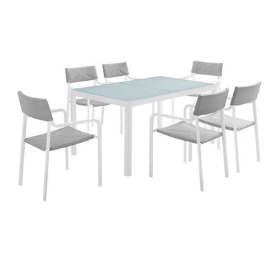Product Image: EEI-3797-WHI-GRY Outdoor/Patio Furniture/Patio Dining Sets