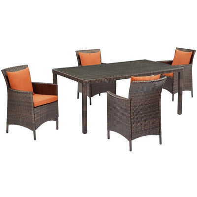 Product Image: EEI-3892-BRN-ORA-SET Outdoor/Patio Furniture/Patio Dining Sets