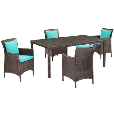 Product Image: EEI-3892-BRN-TRQ-SET Outdoor/Patio Furniture/Patio Conversation Sets