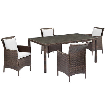 Product Image: EEI-3892-BRN-WHI-SET Outdoor/Patio Furniture/Patio Conversation Sets
