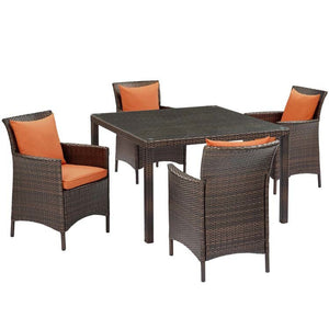 EEI-3893-BRN-ORA-SET Outdoor/Patio Furniture/Patio Dining Sets