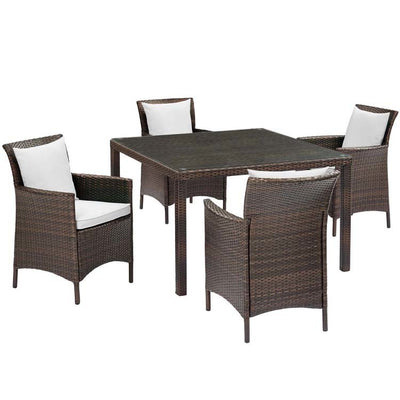 Product Image: EEI-3893-BRN-WHI-SET Outdoor/Patio Furniture/Patio Conversation Sets