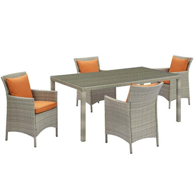 Product Image: EEI-3894-LGR-ORA-SET Outdoor/Patio Furniture/Patio Dining Sets