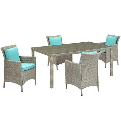 Product Image: EEI-3894-LGR-TRQ-SET Outdoor/Patio Furniture/Patio Conversation Sets