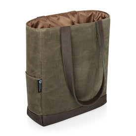 Three-Bottle Insulated Wine Cooler Bag, Khaki Waxed Canvas