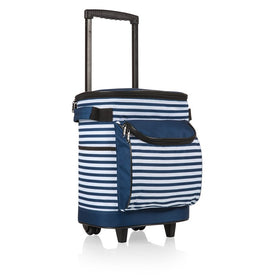 Portable Rolling Cooler, Navy and White Stripe