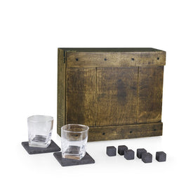 Whiskey Box Gift Set with Oak Wood Case