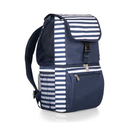 Zuma Backpack Cooler, Navy and White Stripes