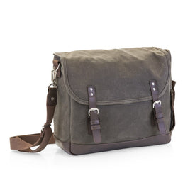 Adventure Wine Tote, Khaki Green with Brown