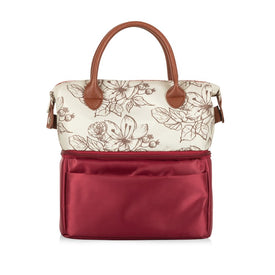 Urban Lunch Bag, Floral and Maroon