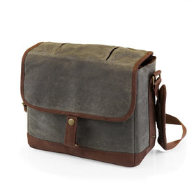 Insulated Double Growler Tote, Khaki Green and Brown