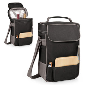 Duet Wine and Cheese Tote, Black with Gray