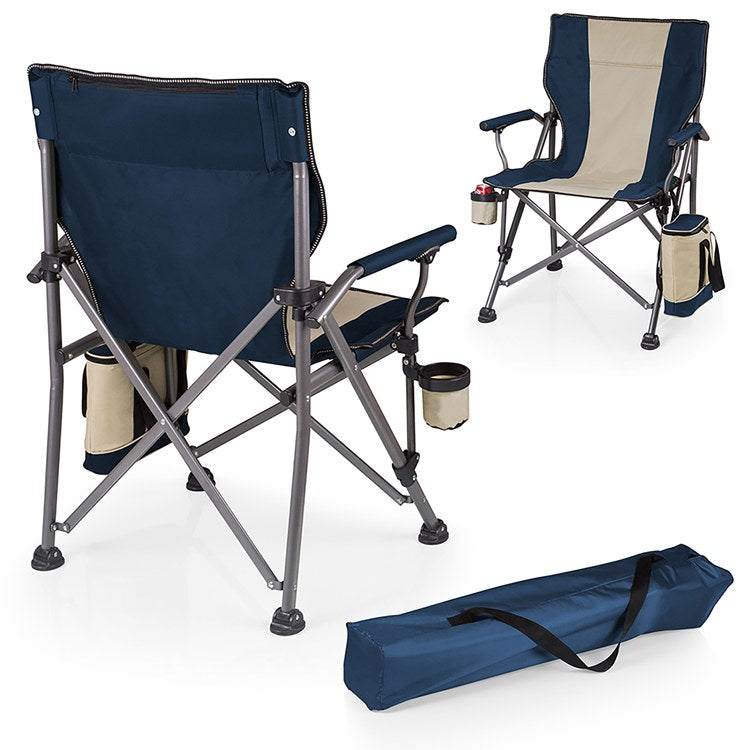 Outlander Folding Camp Chair with Cooler Navy Riverbend Home