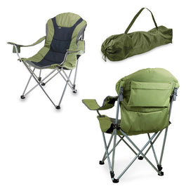 Reclining Camp Chair, Sage Green with Dark Gray