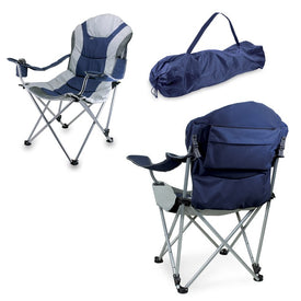 Reclining Camp Chair, Navy and Gray