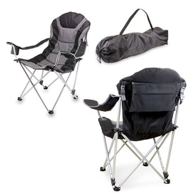 Reclining Camp Chair, Black and Gray