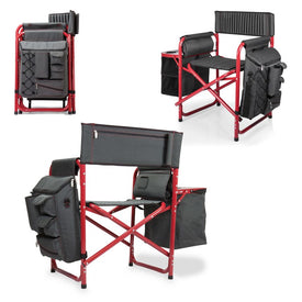 Fusion Backpack Chair with Cooler, Dark Gray with Red