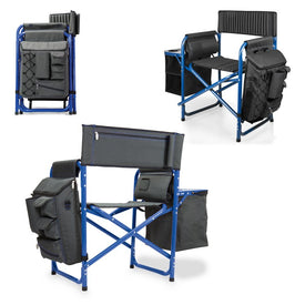Fusion Backpack Chair with Cooler, Dark Gray with Blue
