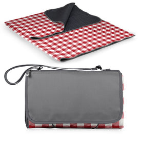 Blanket Tote Outdoor Picnic Blanket, Red Check with Black Lining