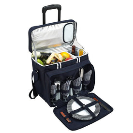 Deluxe Picnic Cooler with Wheels for Four