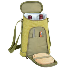 Two-Bottle Insulated Wine Tote & Cheese Set