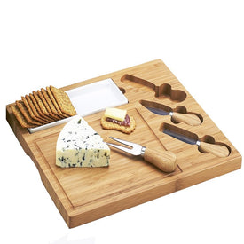 Celtic Bamboo Cheese Board Set with Dish and Three Tools