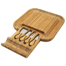 Malvern Bamboo Cheese Board Set with Four Tools