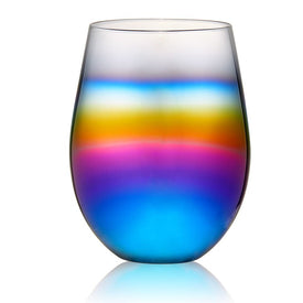 Rainbow 15 Oz Stemless Wine Glasses Set of 4