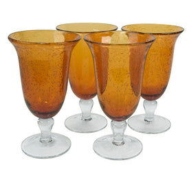 Iris 18 Oz Ice Tea Glasses Set of 4 - Amber