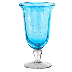 Savannah Bubble Glass Goblets Set of 4 - Turquoise