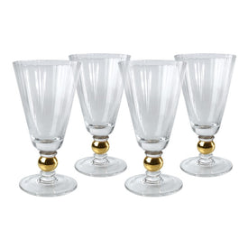 Jewel 12 Oz All-Purpose Glasses Set of 4 - Clear with Gold Accent