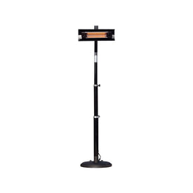 Telescoping Offset Pole-Mounted Black Steel Infrared Patio Heater