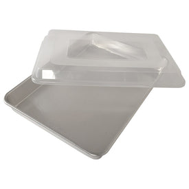 Natural Aluminum Commercial High-Sided Sheet Cake Pan with Lid