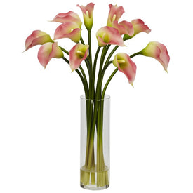 Calla Lilly with Cylinder Vase Pink