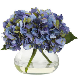 Blooming Hydrangea with Vase Blue