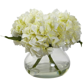 Blooming Hydrangea with Vase Cream