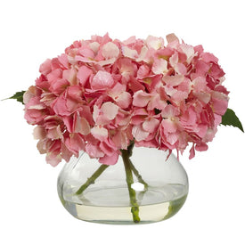 Blooming Hydrangea with Vase Pink
