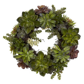 20" Faux Succulent Wreath