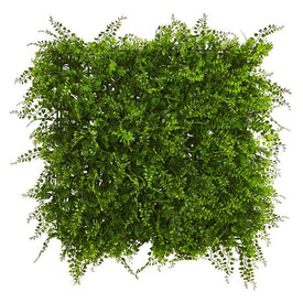 20" x 20" Faux Indoor/Outdoor Lush Mediterranean Fern Wall Panel with UV-Resistant Leaves