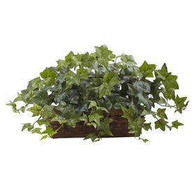 12.5" Faux Puff Ivy with Ledge Basket