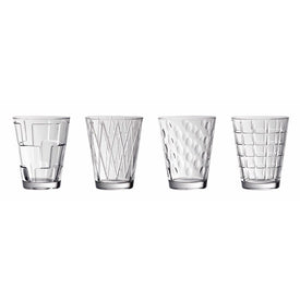 Dressed Up Clear Crystal Tumblers Assorted Set of 4