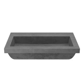 Trough 3019 30" Rectangular NativeStone Drop-In Bathroom Sink without Faucet Holes