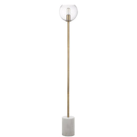 Bradley Single-Light Floor Lamp - White/Brass Gold