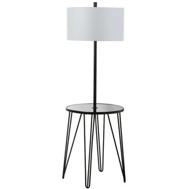 Ciro Single-Light Floor Lamp Side Table - Black