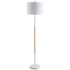 Melrose Single-Light Floor Lamp - White/Wood Finish
