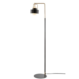 Brendon Single-Light Floor Lamp - Black/Brass Gold