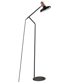 Amia Single-Light Floor Lamp - Black/Antique Copper
